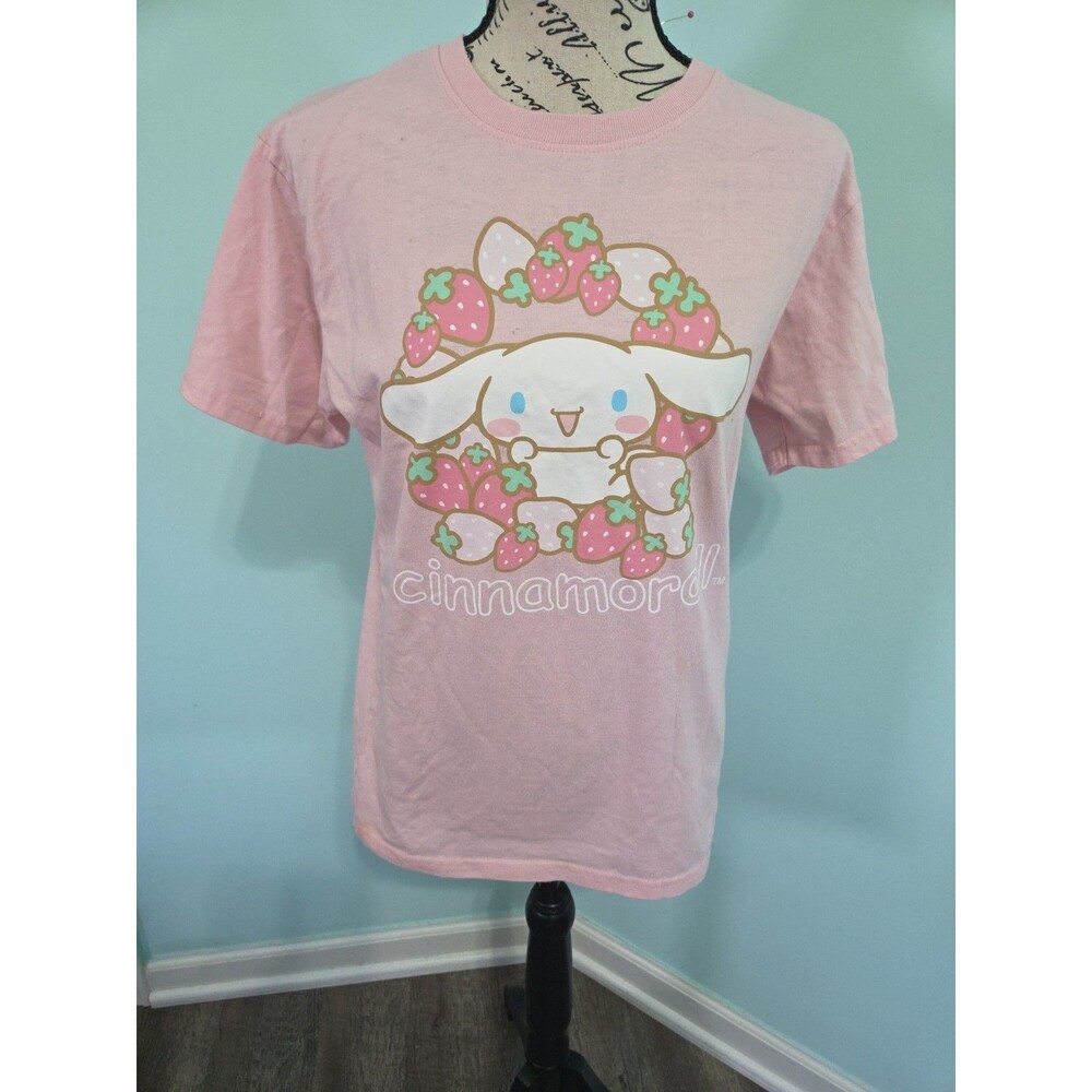 Sanrio Cinnamoroll Strawberry Graphic Tee, Small - Pink